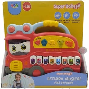 Brinquedo Didadtico Piano Bombeiro Musical Bebe Som e Luz - Bbr Toys