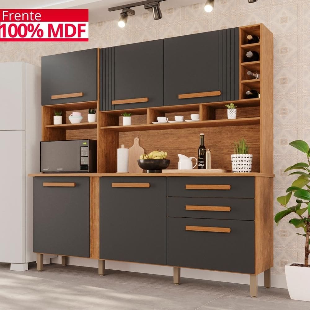 Cozinha 6 Portas 2 Gavetas Ágata - Tudo de Móveis
