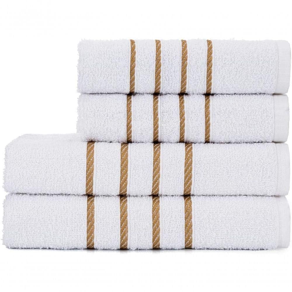 Jogo De Toalha Banho + Rosto Montreal 100% Algodão Alta Absorção - Branco