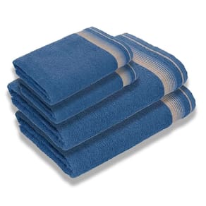 Kit 4 Toalhas Luxury Soft Beka Banho + Rosto Luxo Azul
