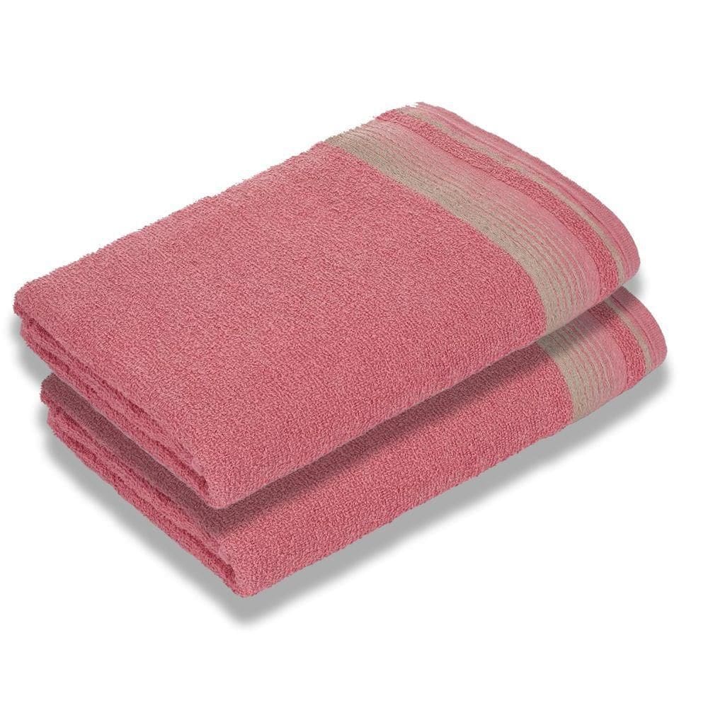 Jogo Com Toalhas De Banho Luxury Soft Beka Luxo Rosê