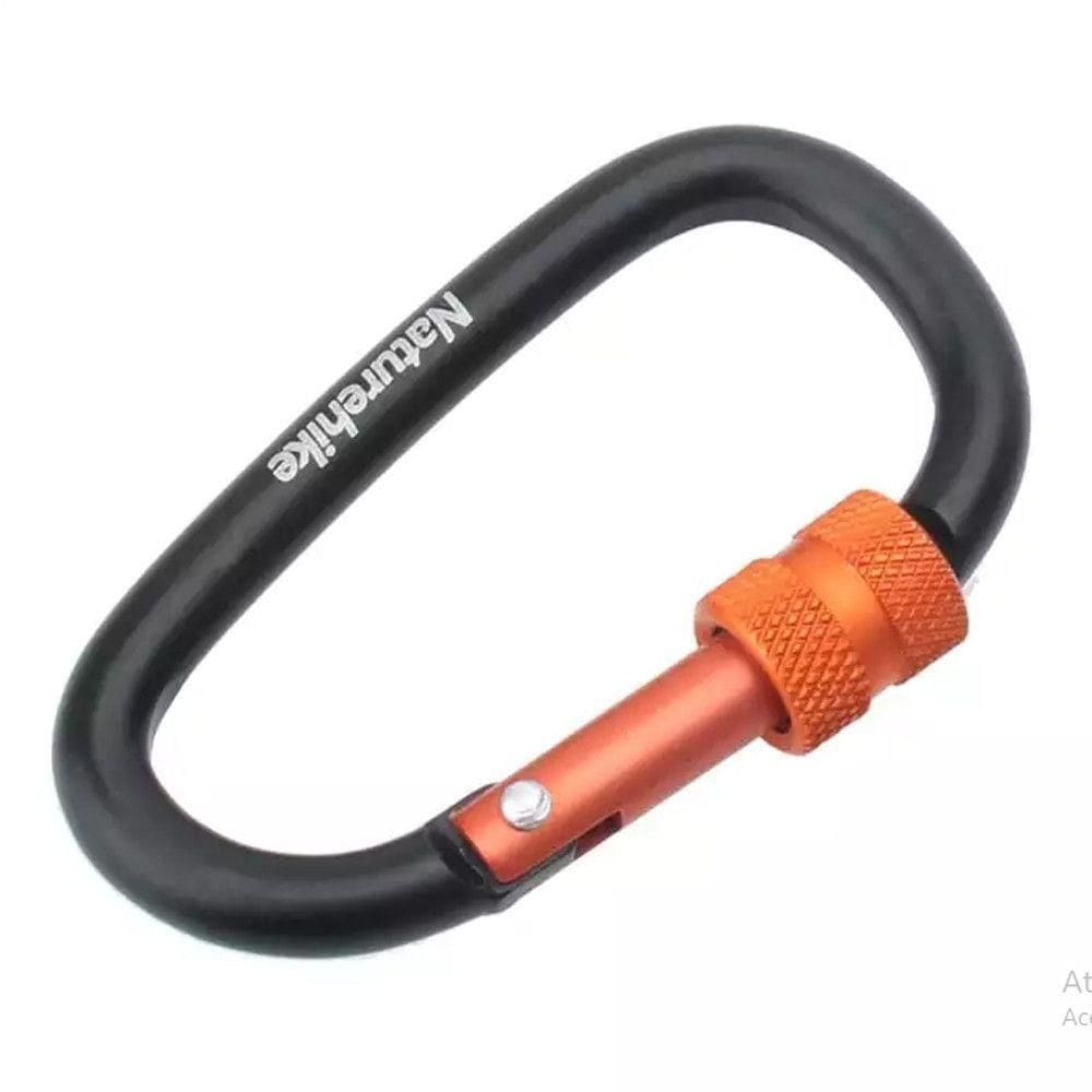 Mini Mosquetão Chaveiro Screw 6 Cm Preto