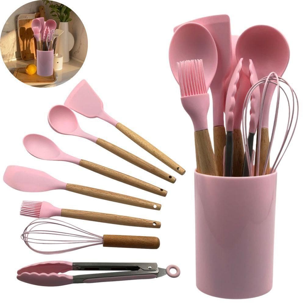 Kit Utensílios Cozinha 8 Peças rosa