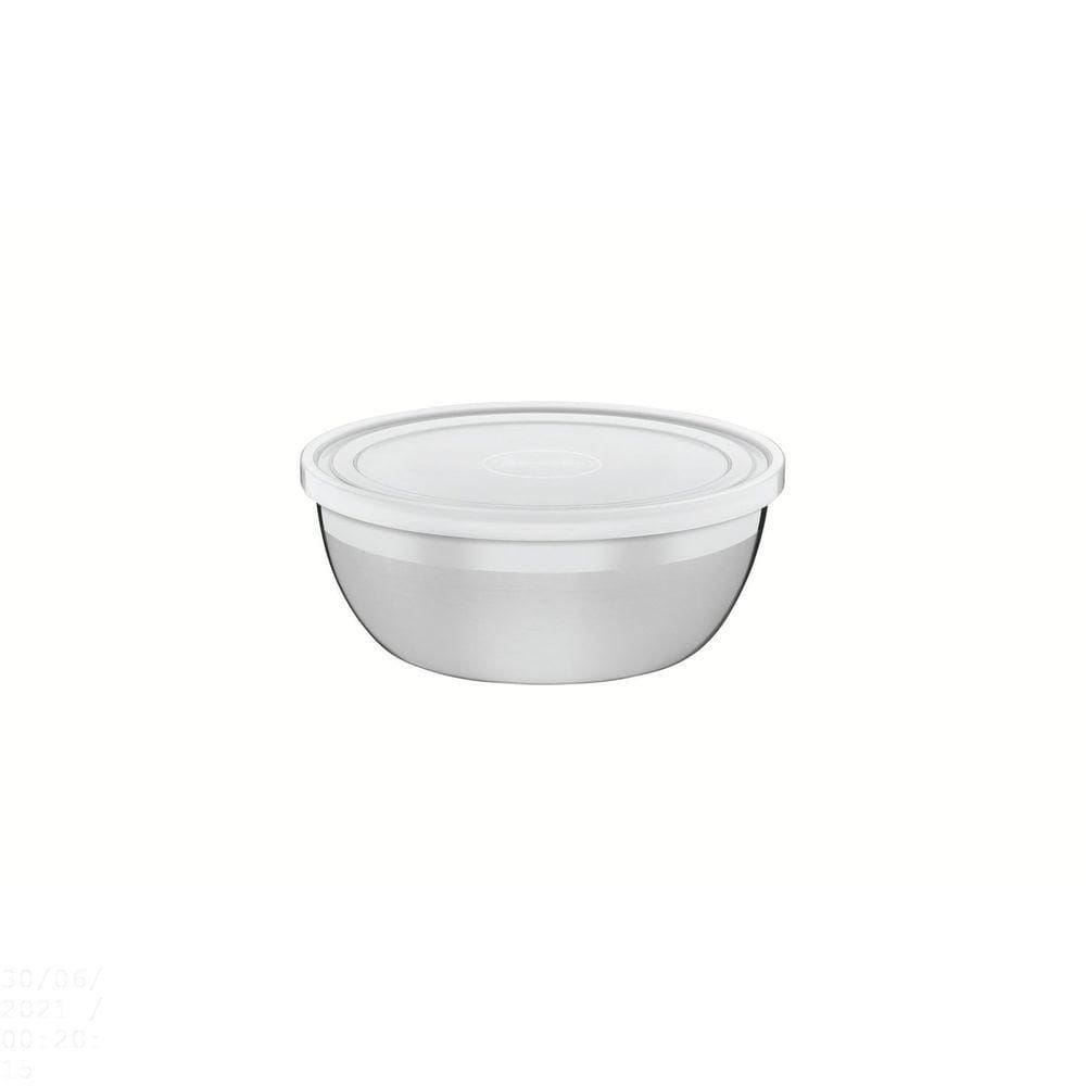 Pote Redondo Tramontina Freezinox Em Aço Inox Com Tampa Plástica 14 Cm 0,8 L Tramontina