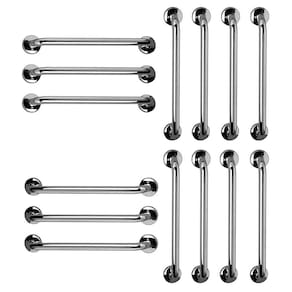 Barra de Apoio 60cm Aço Inox Kit 14 Unidades Banheiro Box Idoso Gestante Cadeirante Deficiente Acessibilidade Suporte Escada Corrimao