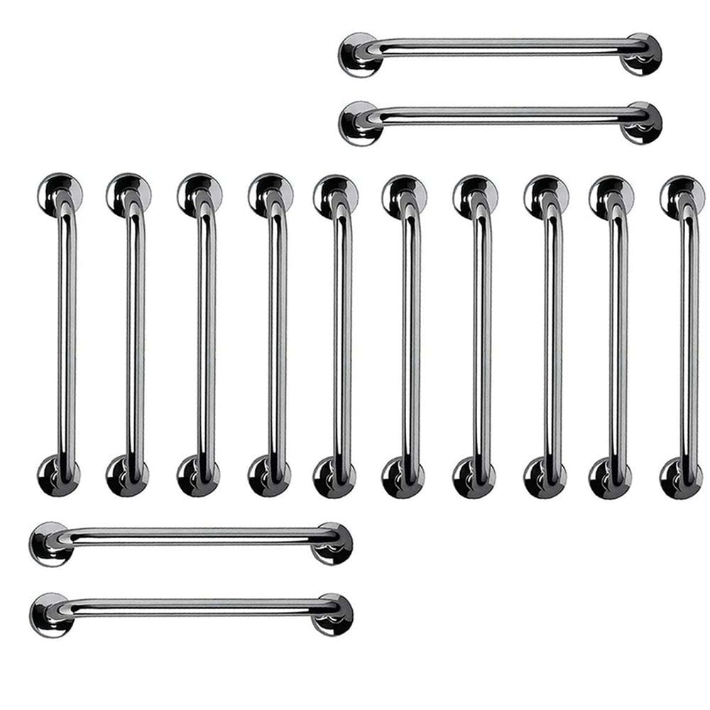 Barra Apoio 60cm Aço Inox Kit 14 Unidades Idoso Gestante Criança Acessibilidade Deficiente Segurança Banheiro Box Suporte Corrimao Escada Resistente