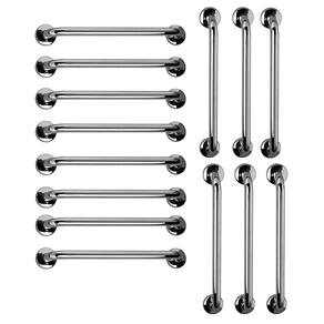 Barra de Apoio 60cm Aço Inox Kit 14 Unidades Criança Idoso Gestante Deficiente Banheiro Box Acessibilidade Segurança Corrimao Suporte Resistente
