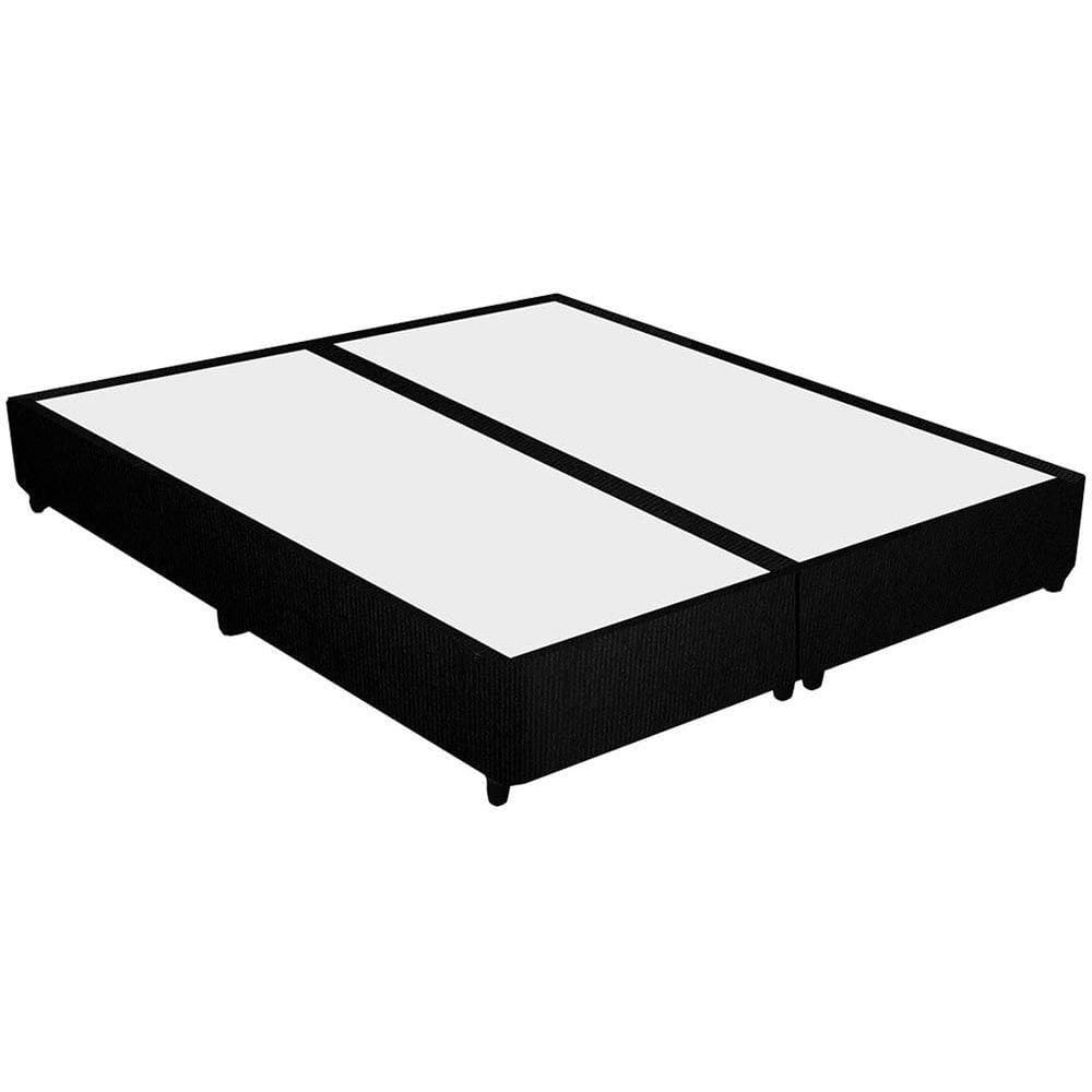 Cama Box Base Queen Chenille Black (158x198x25 (2 uni 79X198)) - Plumatex