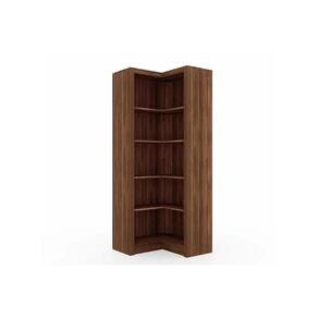 Estante Livreiro Solteiro ME4132 de Canto c/ 4 Prateleiras Nogal - Tecno Mobili