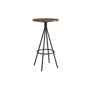 Mesa de Sala Jantar 1575 Aço c/ Tampo Madeirado 60 cm Preto/Legno - Carraro