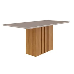 Mesa de Sala Jantar Ana c/ Tampo c/ Vidro 180cm Nature/Off White - Cimol
