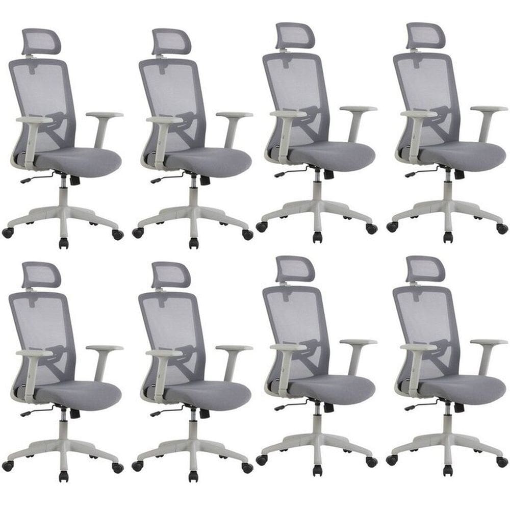 Kit com 8 Cadeira para Escritório Office Dallas Cinza