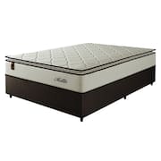 Cama Box Casal Queen Colchão Molas Ensacadas Com Pillow Malttês 158x198x66cm Suede Cáqui Hellen