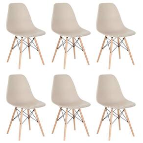 Conjunto 6 Cadeiras Eames Eiffel Dkr Movescan Nude