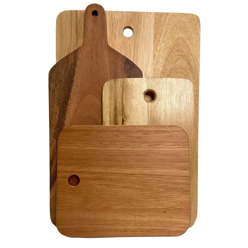 Kit 4 Tábuas Madeira Para Cozinha - Resistentes e Práticas