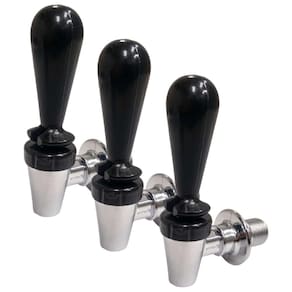 Torneira Preta e Prata Para Torre de Chopp Chopeira Marcbeer Marchesoni - 3 Unidades