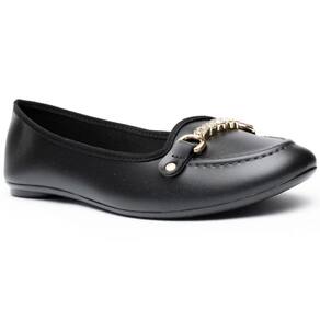 Sapatilha Moleca Detalhe Strass Feminina - Preto
