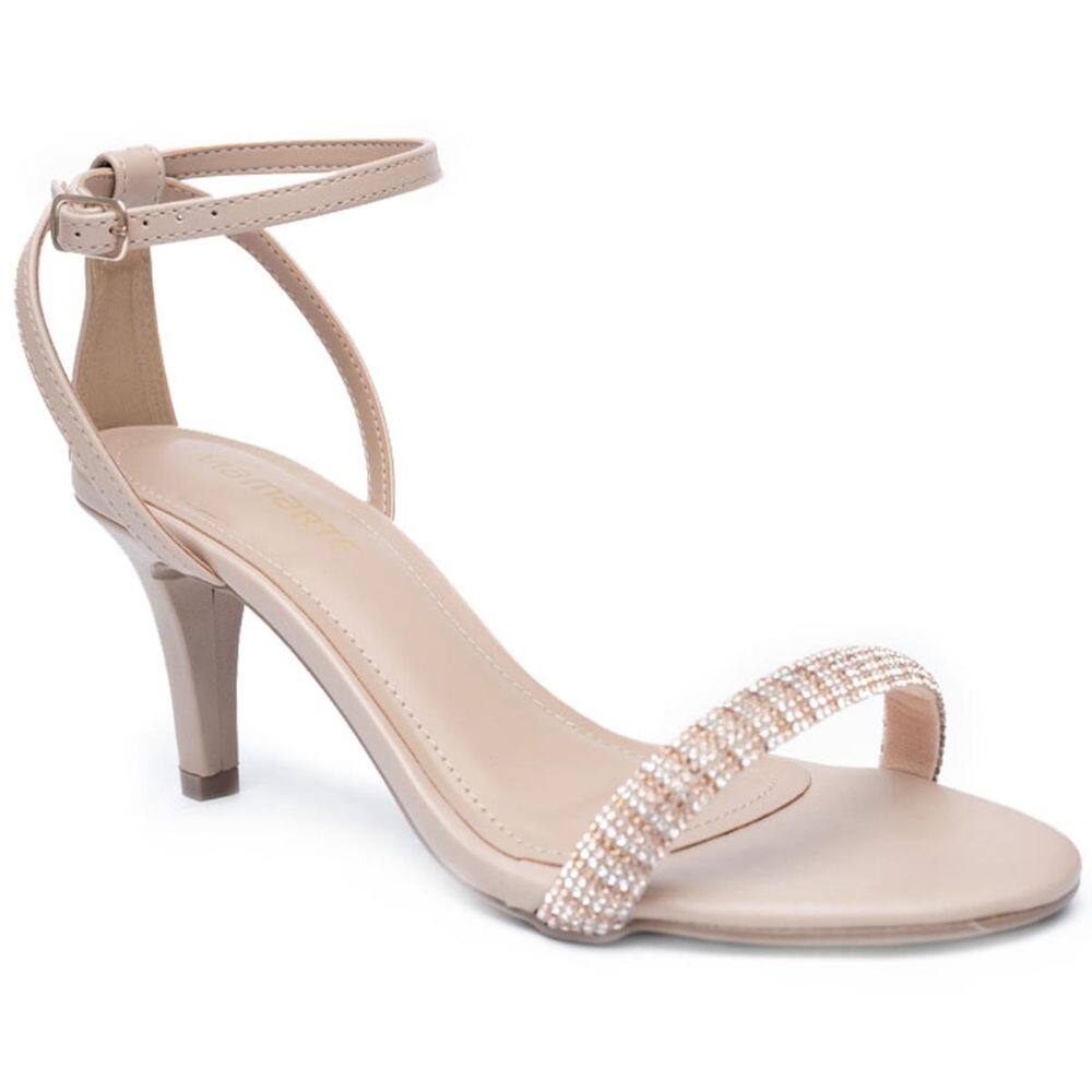 Sandália Via Marte Strass Feminina - Bege