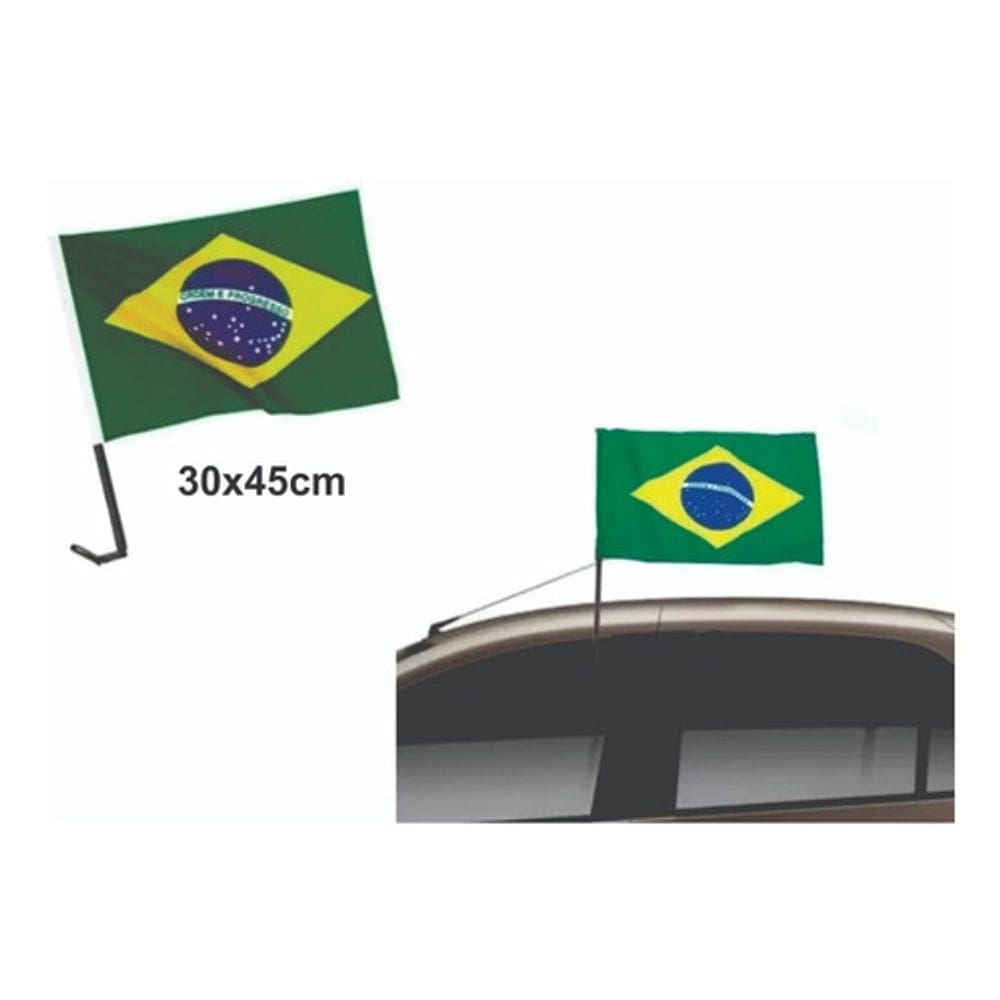 Bandeira Para Carro Brasil C/suporte