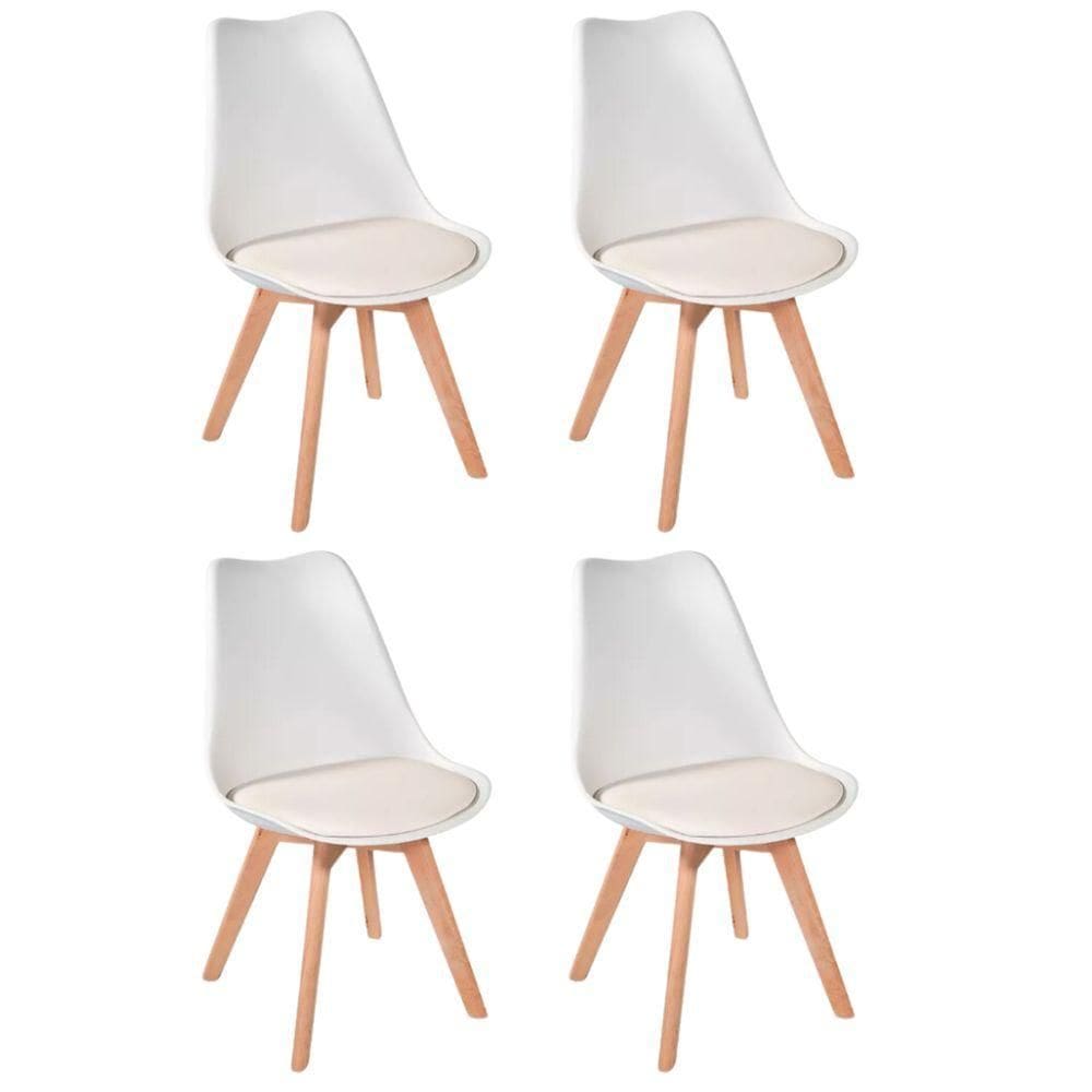 Conjunto 4 Cadeiras Eames Leda Estofada Movescan Branco
