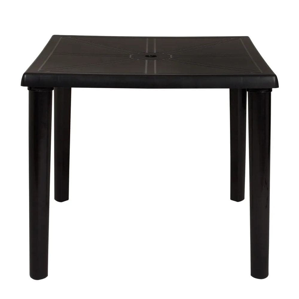 Mesa Plástica Quadrada Desmontável 82cm Preta Mor