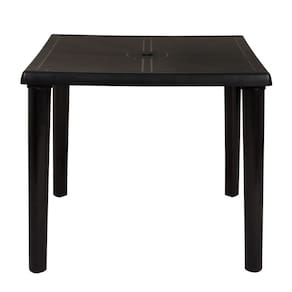 Mesa Plástica Quadrada Desmontável 82cm Preta Mor