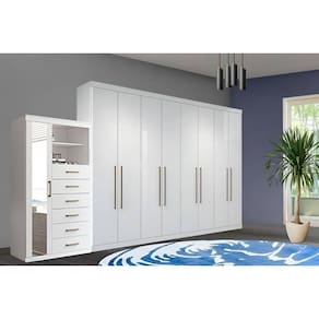Guarda Roupa 2 Peças 1 Guarda Roupa + 1 Cômoda QC137 Branco Santos Andirá