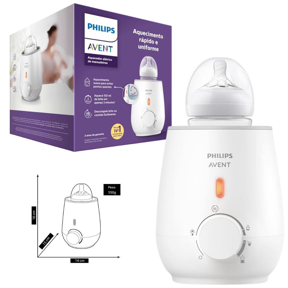 Aquecedor De Mamadeiras Philips Avent Branco - SCF355/08