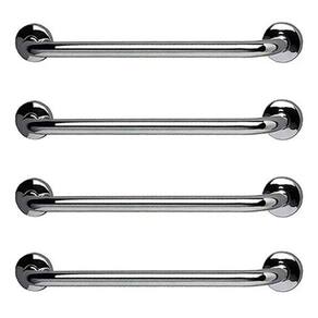 Barra de Apoio 70cm Kit 4 Unidades Acessibilidade Suporte Idoso Gestante Banheiro Box Corrimao Cadeirante Criança Segurança