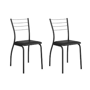 Cadeira Sala de Jantar 1700 Kit Aço 2 Uni Preto/ Courano Preto - Carraro