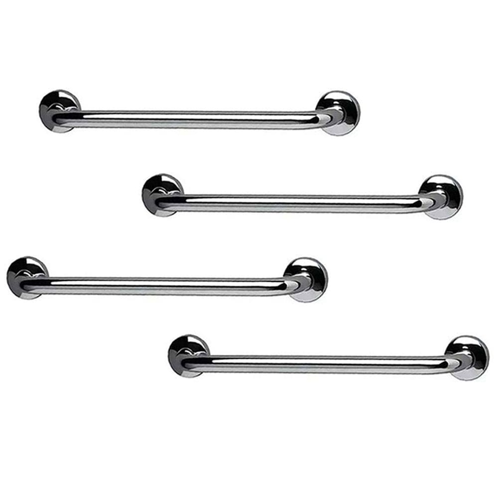 Barra de Apoio 70cm Aço Inox Kit 4 Unidades  Banheiro Box Gestante Criança Idoso  Suporte Acessibilidade Evita Acidente Resistente