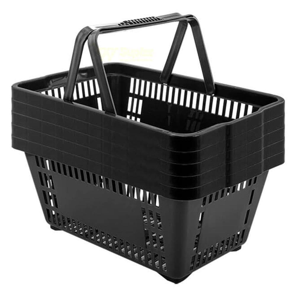 Kit 5 Cestas De Compras Plástica 16L Preta