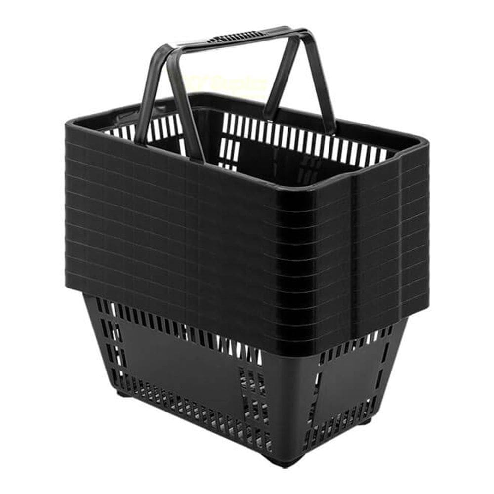 Kit 10 Cestas De Compras Plástica 16L Preta