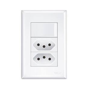 Interruptor Simples Fame 2 Tomadas Padrao 2P+T 10A