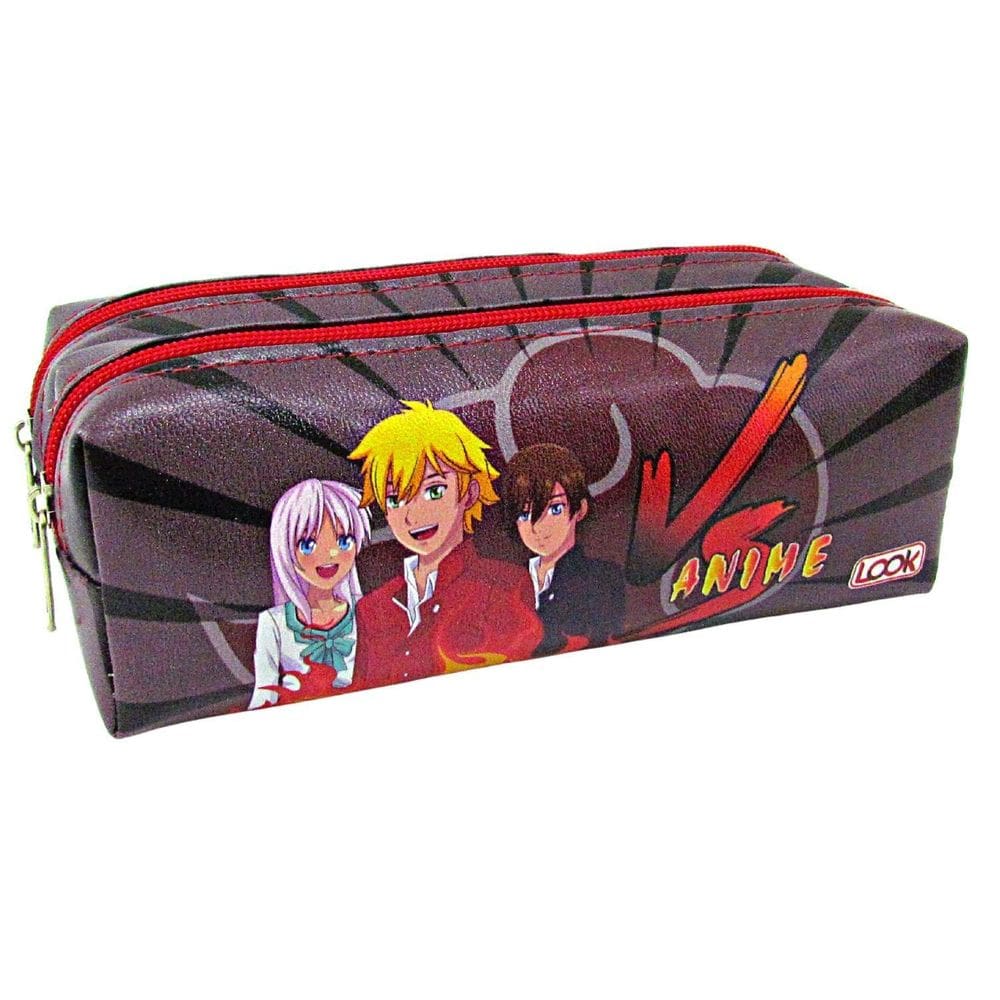 Estojo Escolar Masculino 2 Divisórias Duplo Anime Mangá