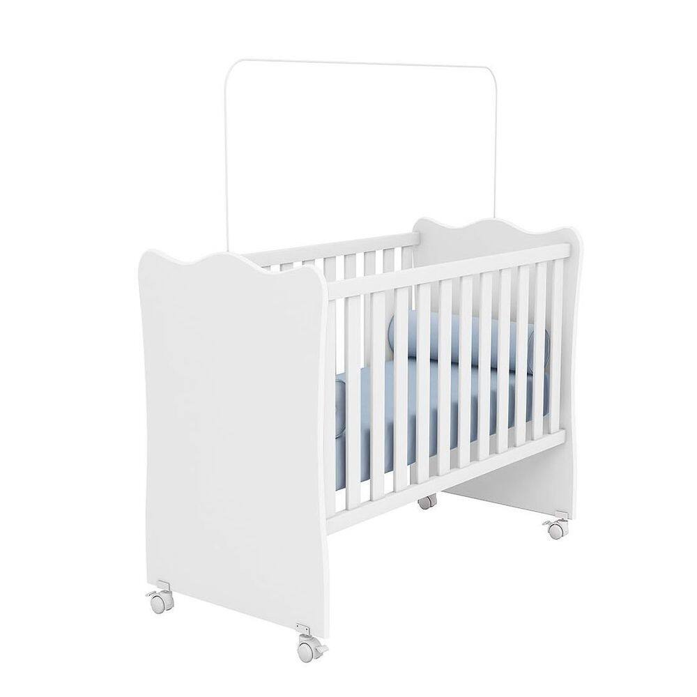 Berço Simples Quarto Infantil Bebê C/ Colchão 4 Rodinhas/Rodízios Doce Sonho 1