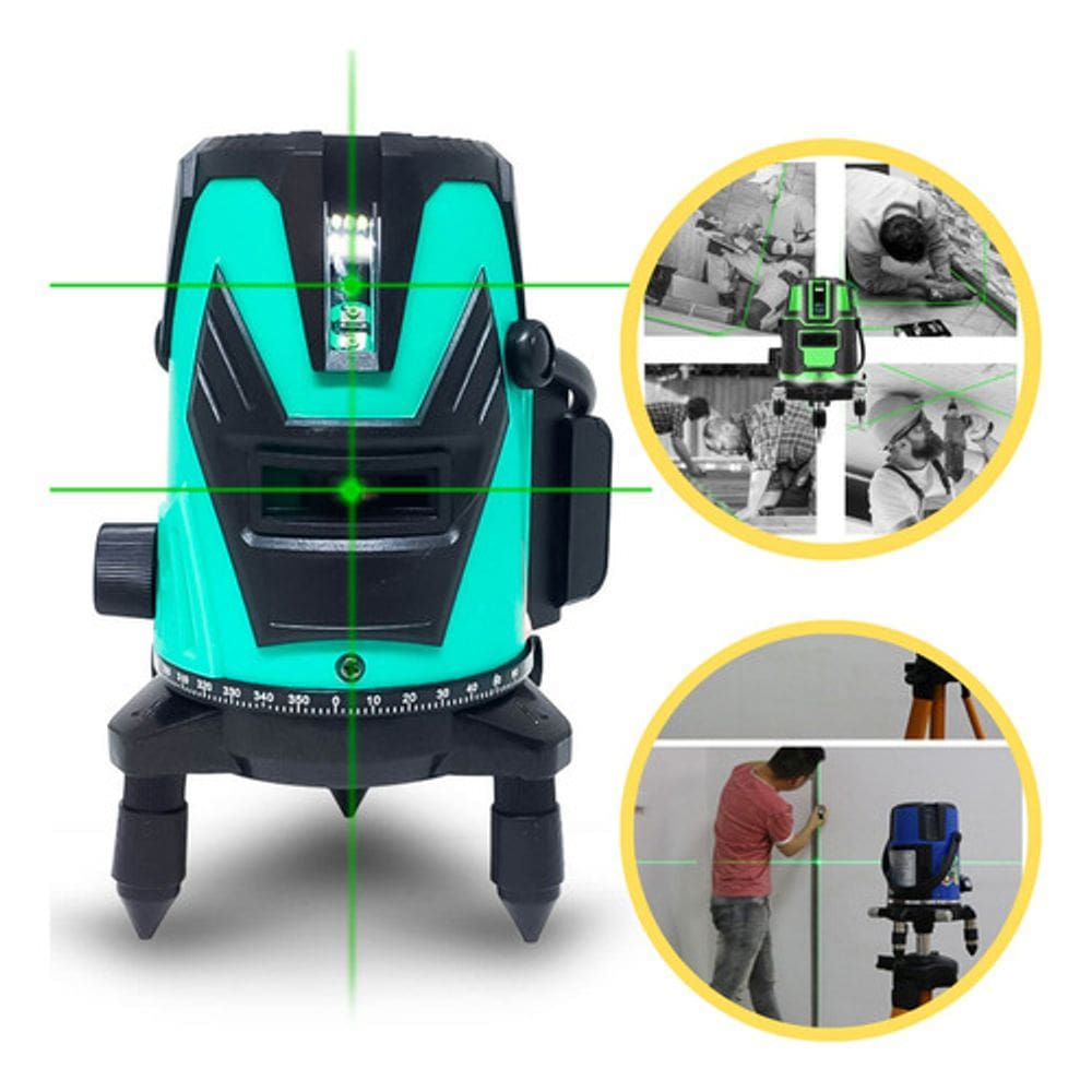 Nível Laser Verde Giratório 2 Linhas Verde Profissional 360