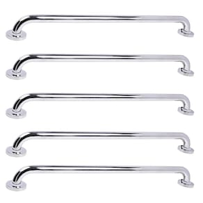 Barra de Apoio 70cm Inox Kit 5 Unidades Acessibilidade Idoso Criança Gestante Banheiro Box Suporte Deficiente Corrimao Escada Segurança