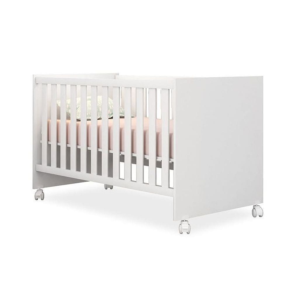 Berço Mini Cama 2 Em 1 (Americano) Quarto Infantil Bebê 4 Rodinhas/Rodízios Doce Sonho 1344