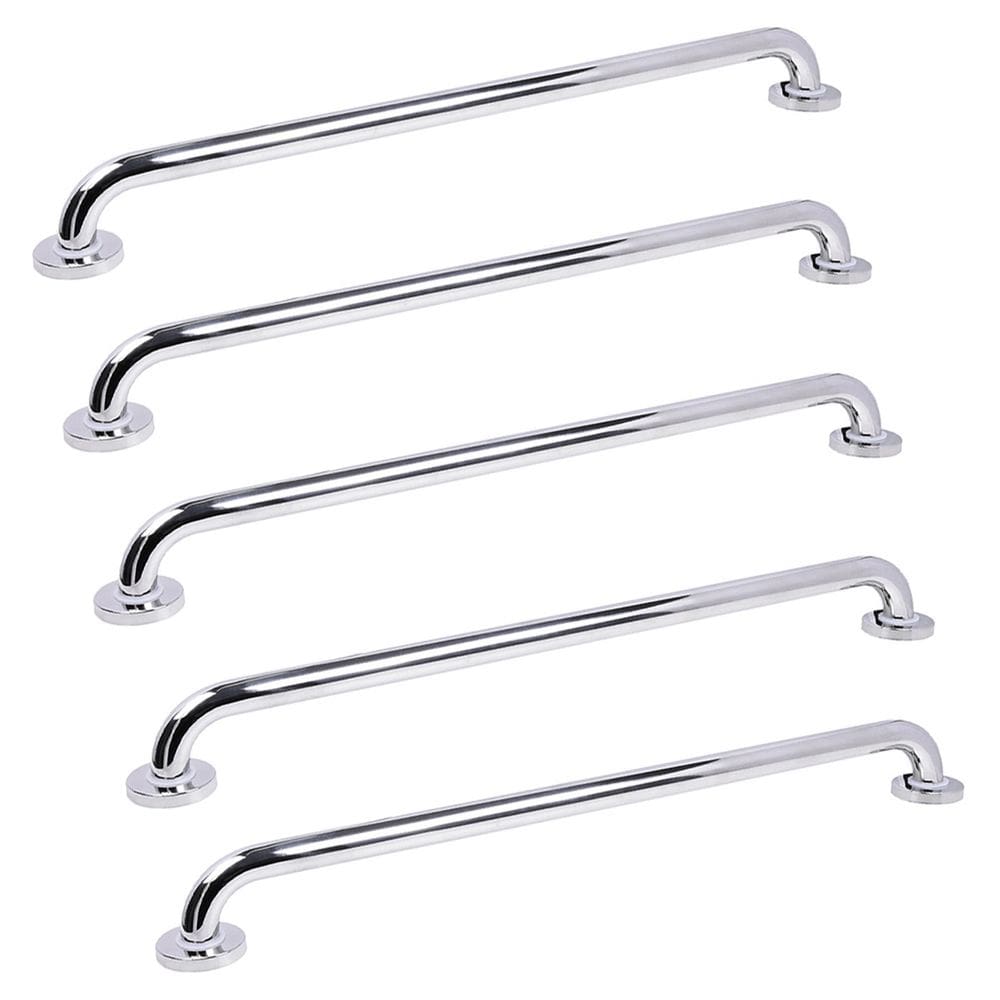 Barra de Apoio 70cm Aço Inox Kit 5 Unidades Banheiro Box Idoso Gestante Criança Acessibilidade Suporte Evita Acidente Resistente Segurança