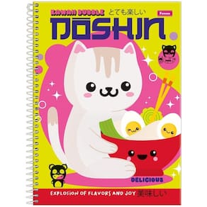 Caderno Espiral Universitário Foroni Doshin Capa Dura | 15 Matérias 240 Folhas - Embalagem com 2 Unidades