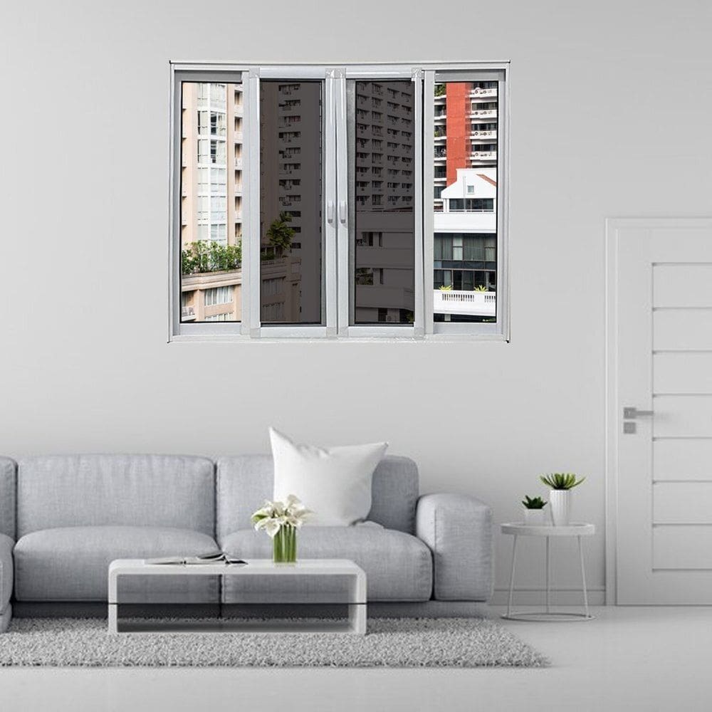Janela Vitro 4 Folhas Móveis com Tela Mosqueteira Linha 25 100x150 Branco