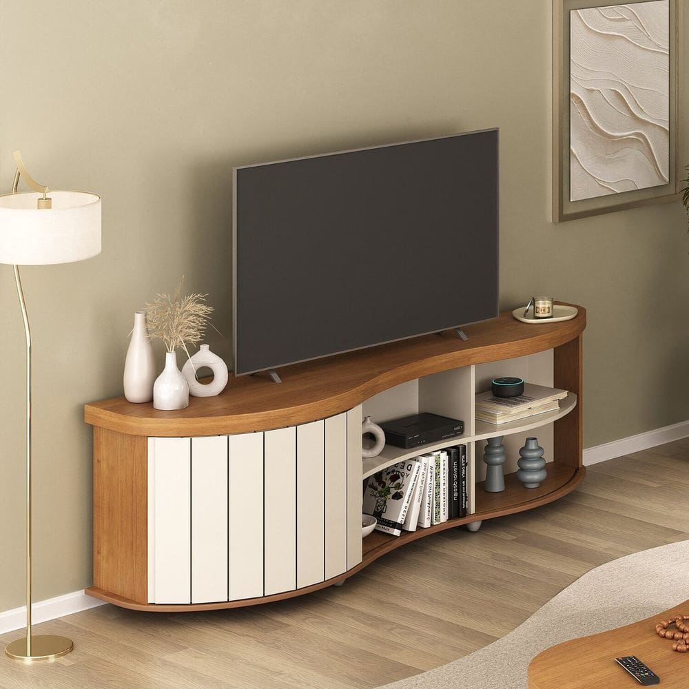Rack para Sala de Estar Magnum 180,0cm X 55,5cm X 45,0cm Cinamomo/ Off White