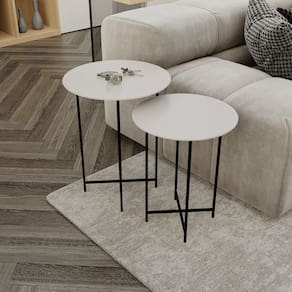Conjunto Mesa de Canto Rome 57cm X 45cm X 45cm Fendy / Preto