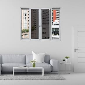 Janela Vitro 4 Folhas Móveis com Tela Mosqueteira Linha 25 100x120 Branco