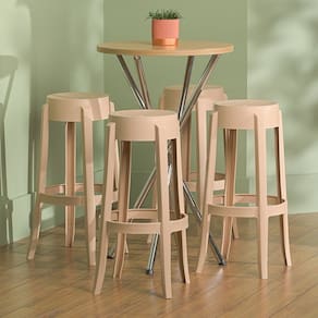 Conjunto 10 Banquetas Shine Plus 74,6 X37,4 X 37,4 Capuccino