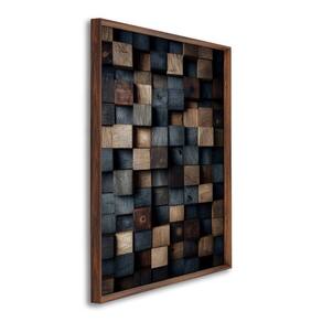 Quadro Decorativo Blocos Tons Terrosos Modelo Contemporâneo com 1 Tela Cm ou Cm de Parede para Quart Marrom