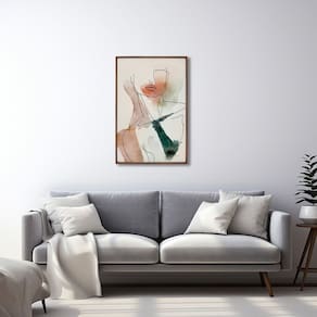 Quadro Decorativo Caricatura Homem com 1 Tela de Parede para Escritório Banheiro Hall 60cm X 90cm Marrom