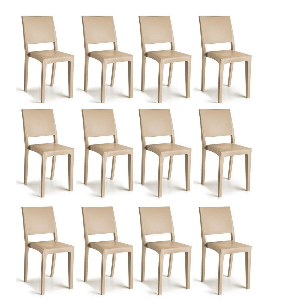 Conjunto 12 Cadeiras Hydra Plus 84,4x53,5x40,6cm Capuccino