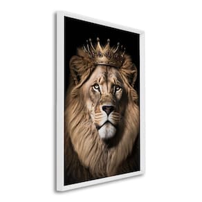 Quadro Decorativo Motivacional Leão Rei com 1 Tela Cm ou Cm de Parede para Sala Quarto Hall 60cm X 9 Branco